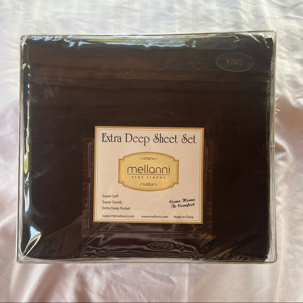 Mellanni Extra Deep Pocket King Sheet Set ~ Brushed Micro Fiber~Easy Care